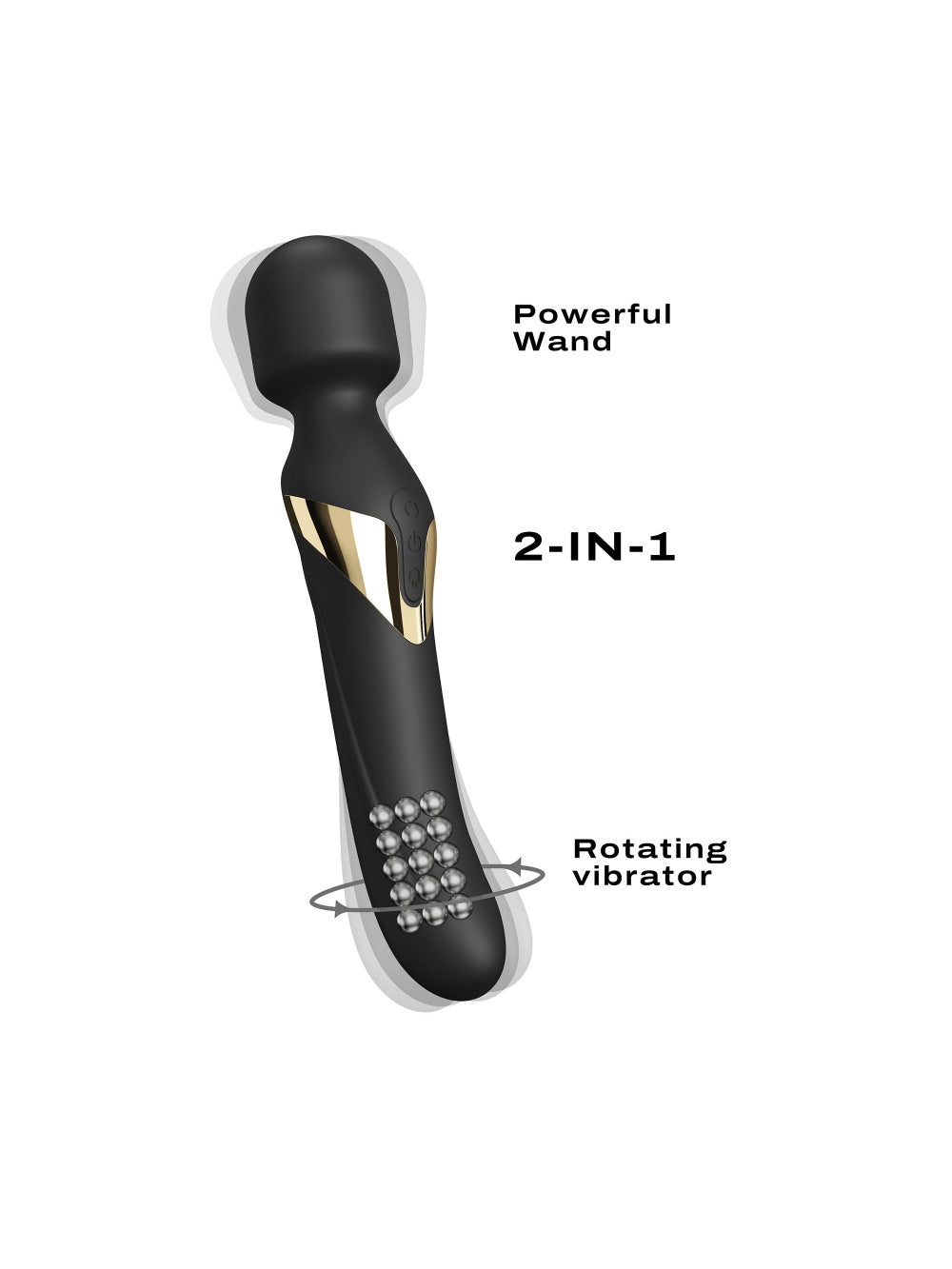 Vibromasseur wand Dual Orgasms noir