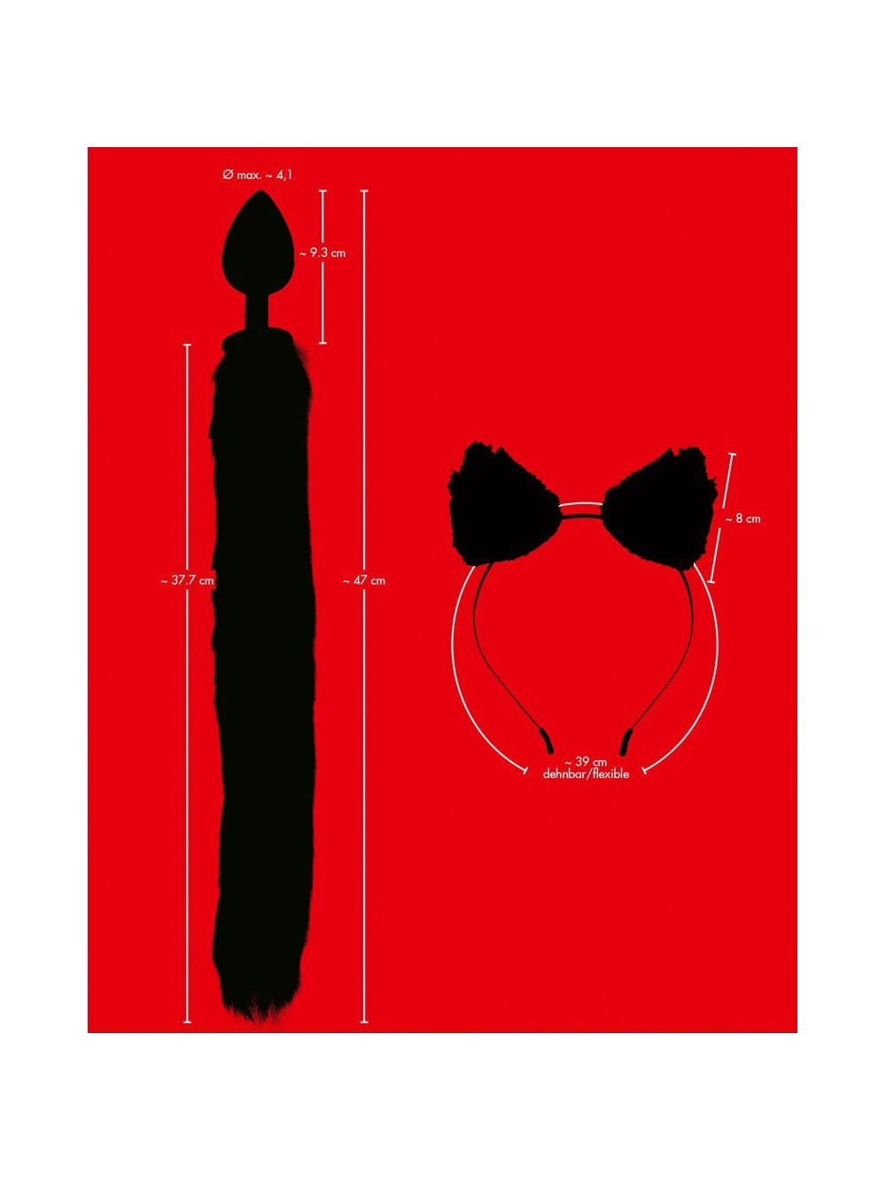 Kit plug anal queue et serre-tête chat