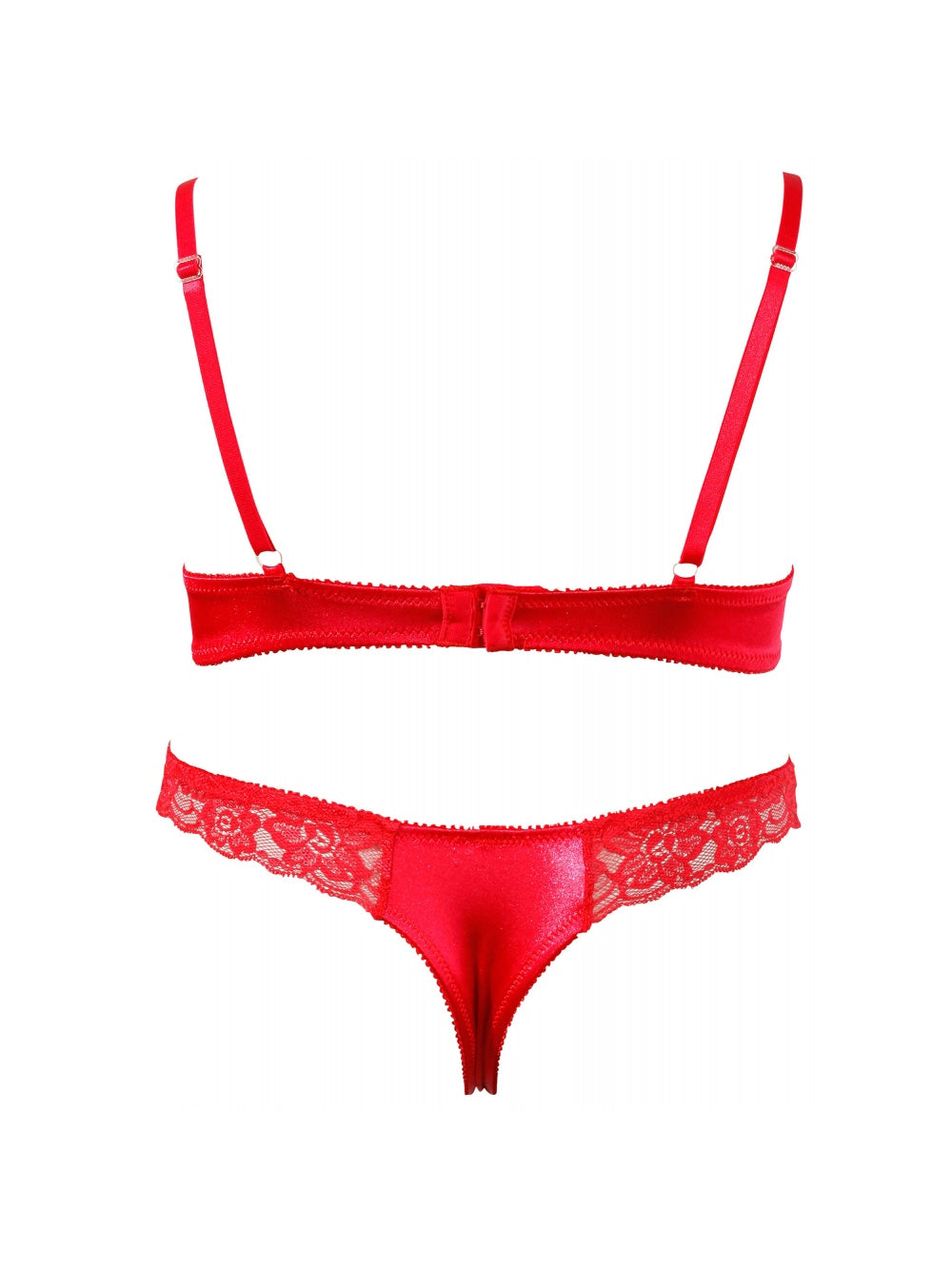 Ensemble 2 Pièces Dentelle Rouge