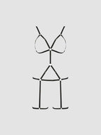 Body ouvert effet harnais Fierce wetlook noir
