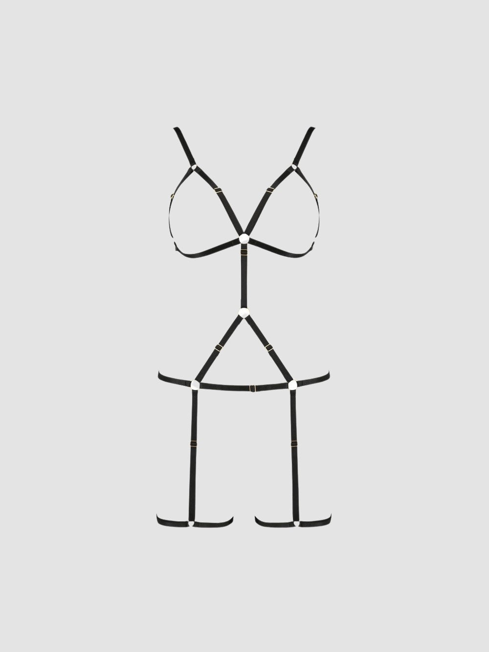 Body ouvert effet harnais Fierce wetlook noir