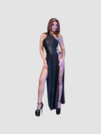 Robe Froncée Transparente Noire