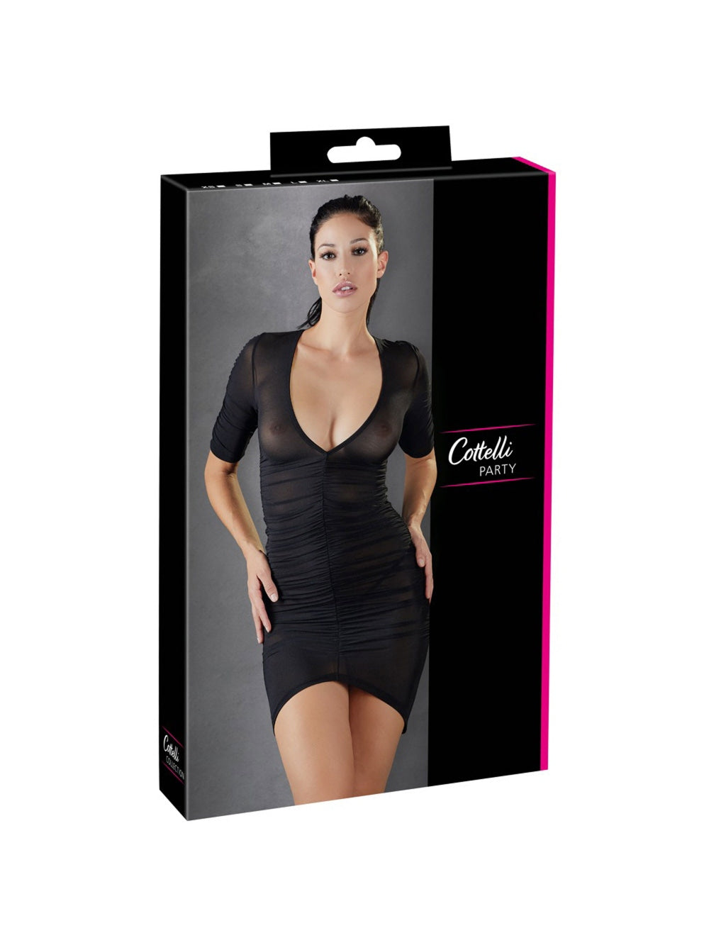 Robe Froncée Transparente Noire