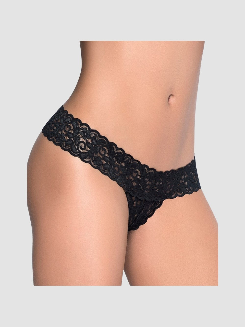 String Ouvert à Strass Noir & Rouge