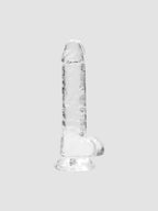Gode avec Testicules Crystal Clear 17,8 cm