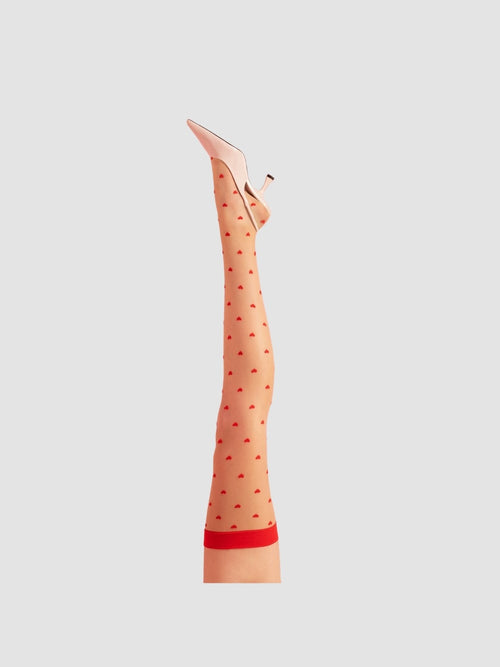 Bas Coeur Love Booster 15 DEN Rouges