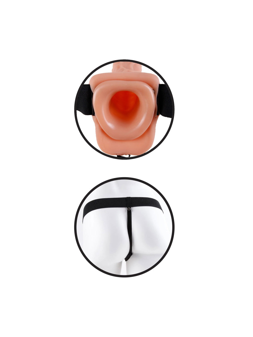 Gode Ceinture Creux avec Testicules 17,8 cm Hollow Strap-On
