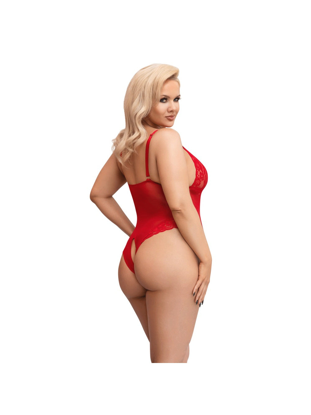 Body Ouvert Dentelle Florale Rouge GT