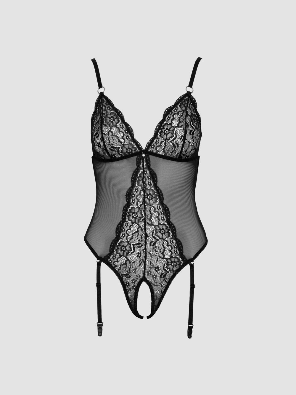 Body ouvert porte-jarretelles Seduce Me rouge