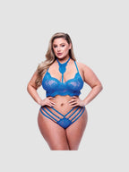 Ensemble 2 pièces ouvert Boudoir Belle fuchsia GT