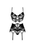 Ensemble 3 pièces Leona wetlook noir