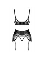 Ensemble 3 pièces Leona wetlook noir