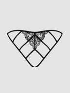 Culotte ouverte noeud & dentelle rouge
