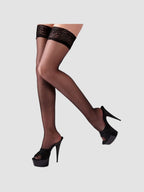 Bas dentelle rouge