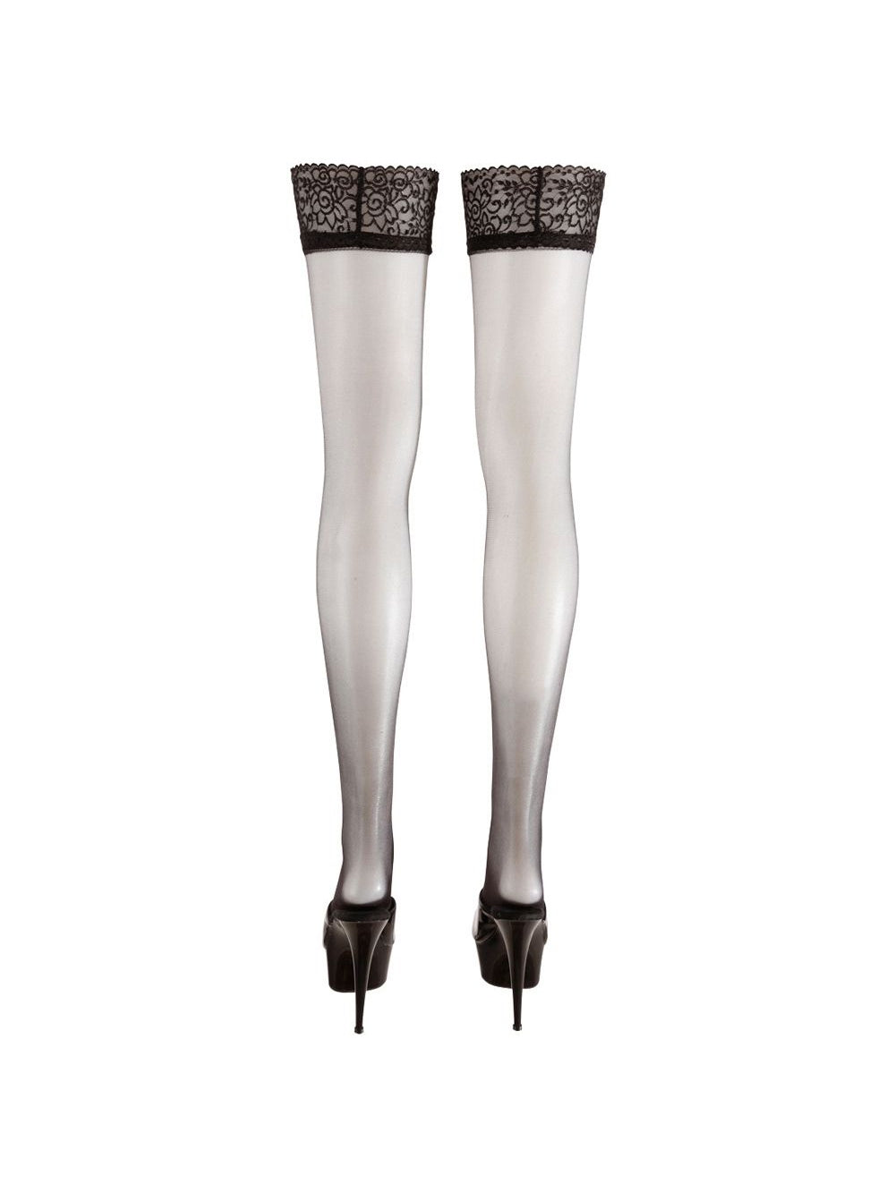 Bas Noir Motifs Fleuris