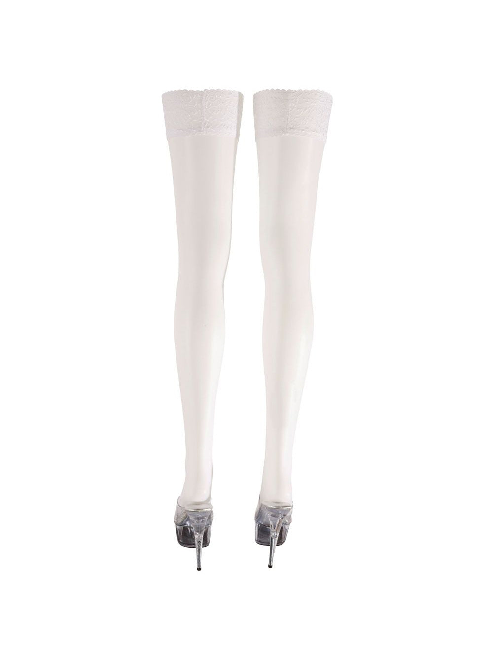 Bas Blanc Motifs Fleuris