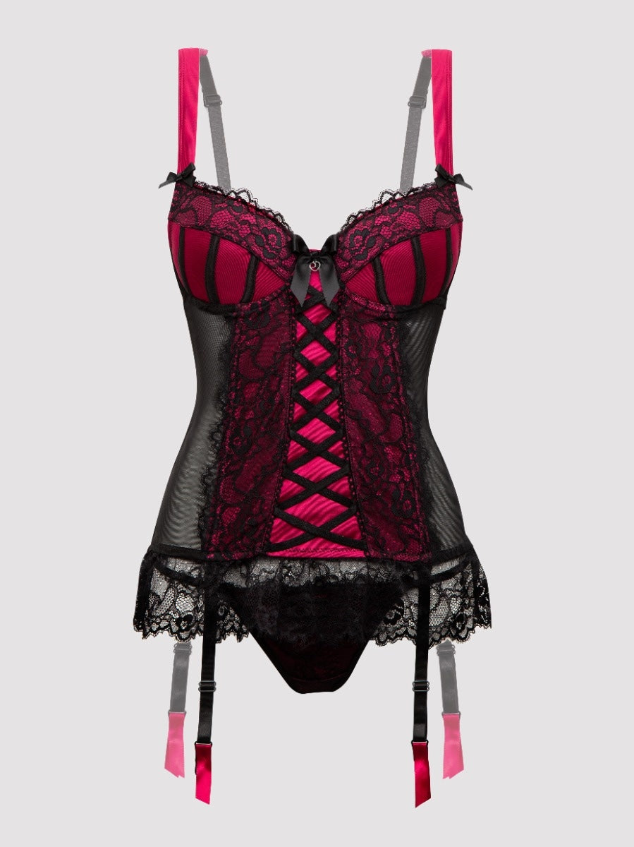 Corset porte-jarretelles Boudoir Belle fuchsia GT