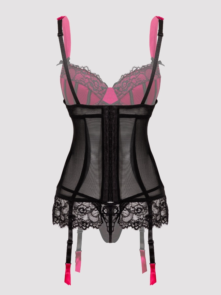 Corset porte-jarretelles Boudoir Belle fuchsia GT