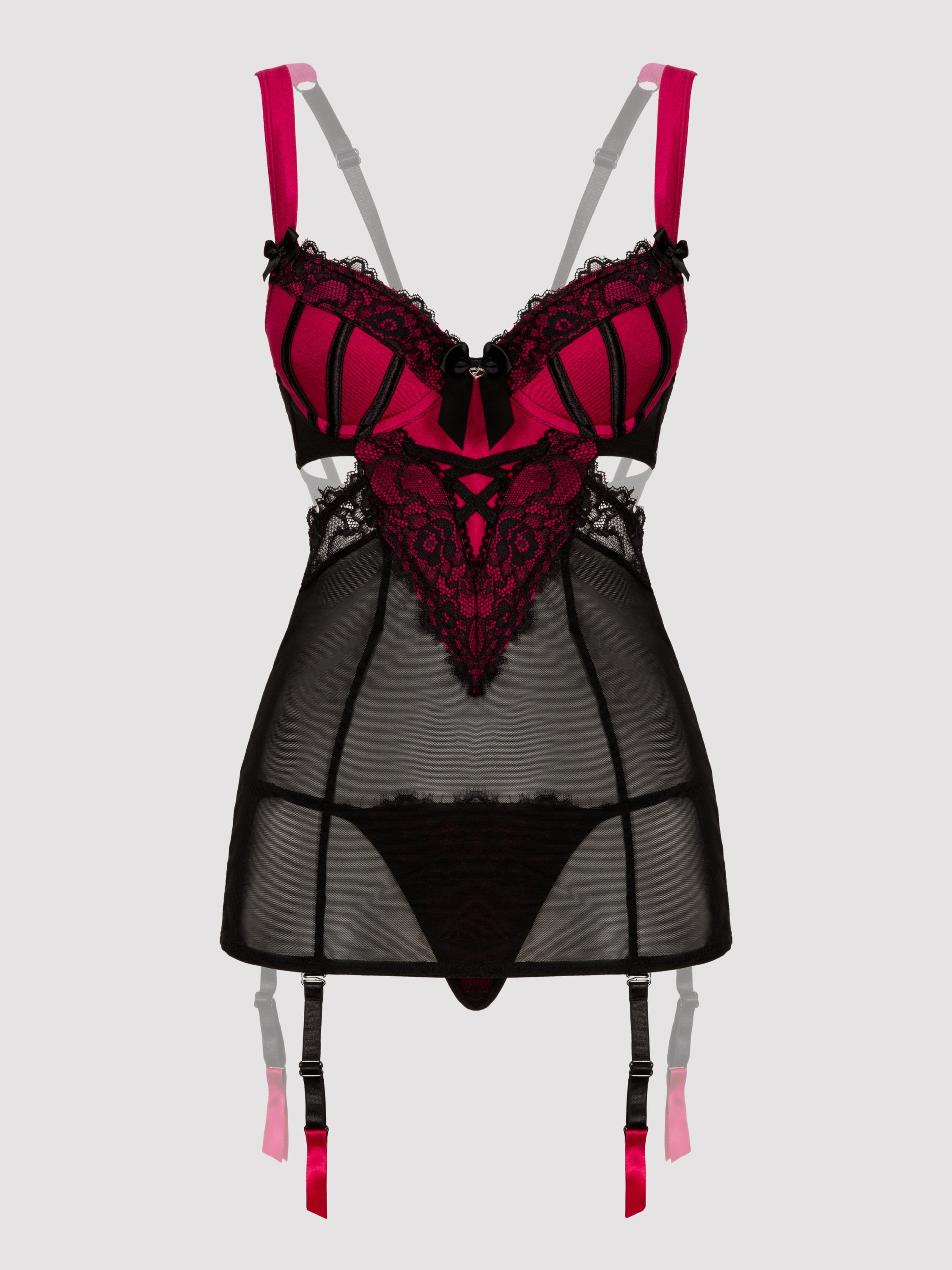 Nuisette porte-jarretelles Boudoir Belle fuchsia