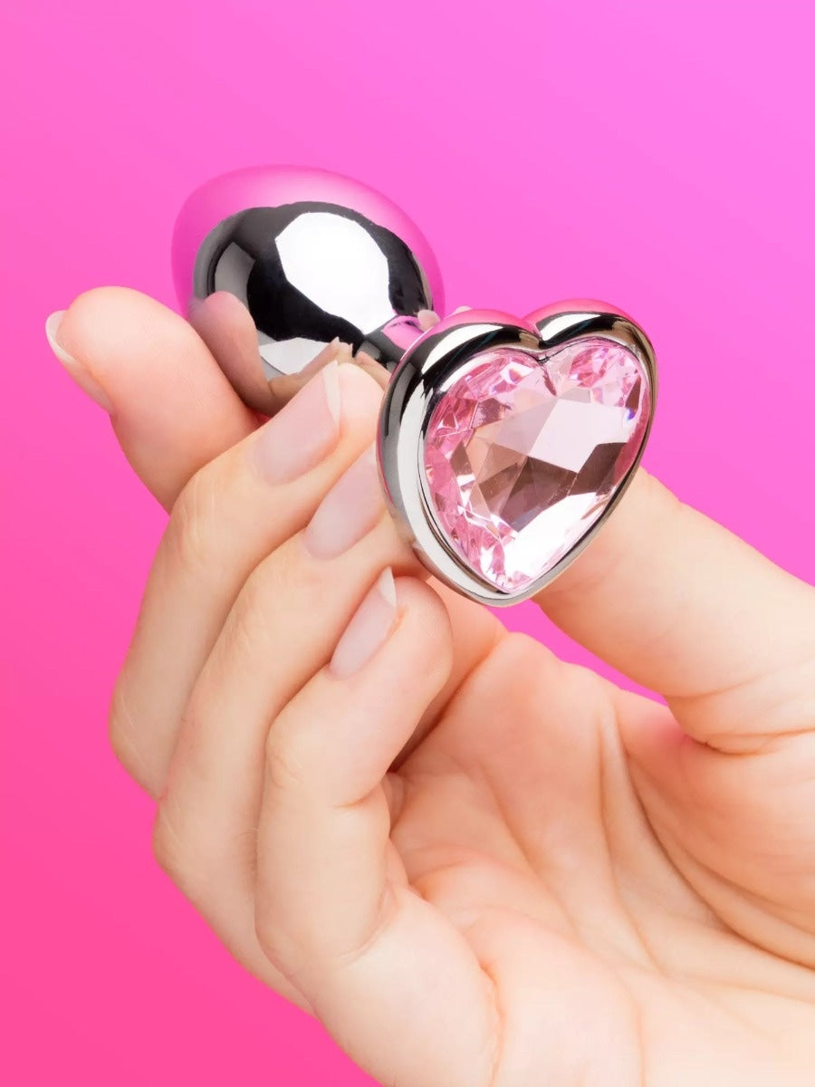 Plug anal bijou coeur Secret Shine rose small 145 g