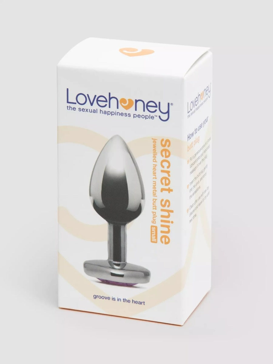 Plug anal bijou coeur Secret Shine rose small 145 g
