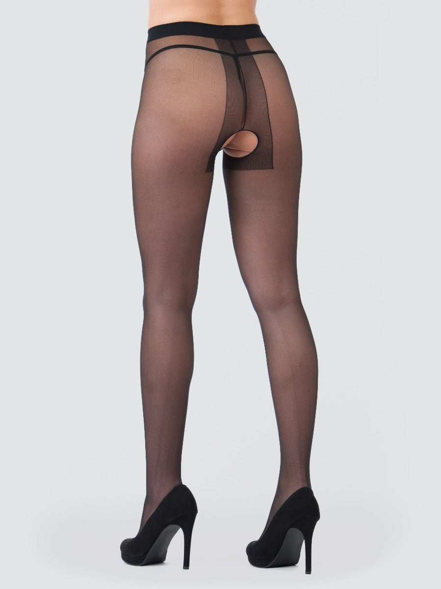 Collant porte-jarretelles S214 noir