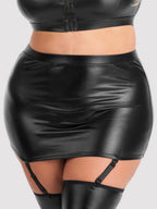 Mini jupe porte-jarretelles Fierce wetlook noir GT