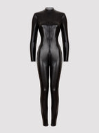 Combinaison zip Fierce wetlook noir