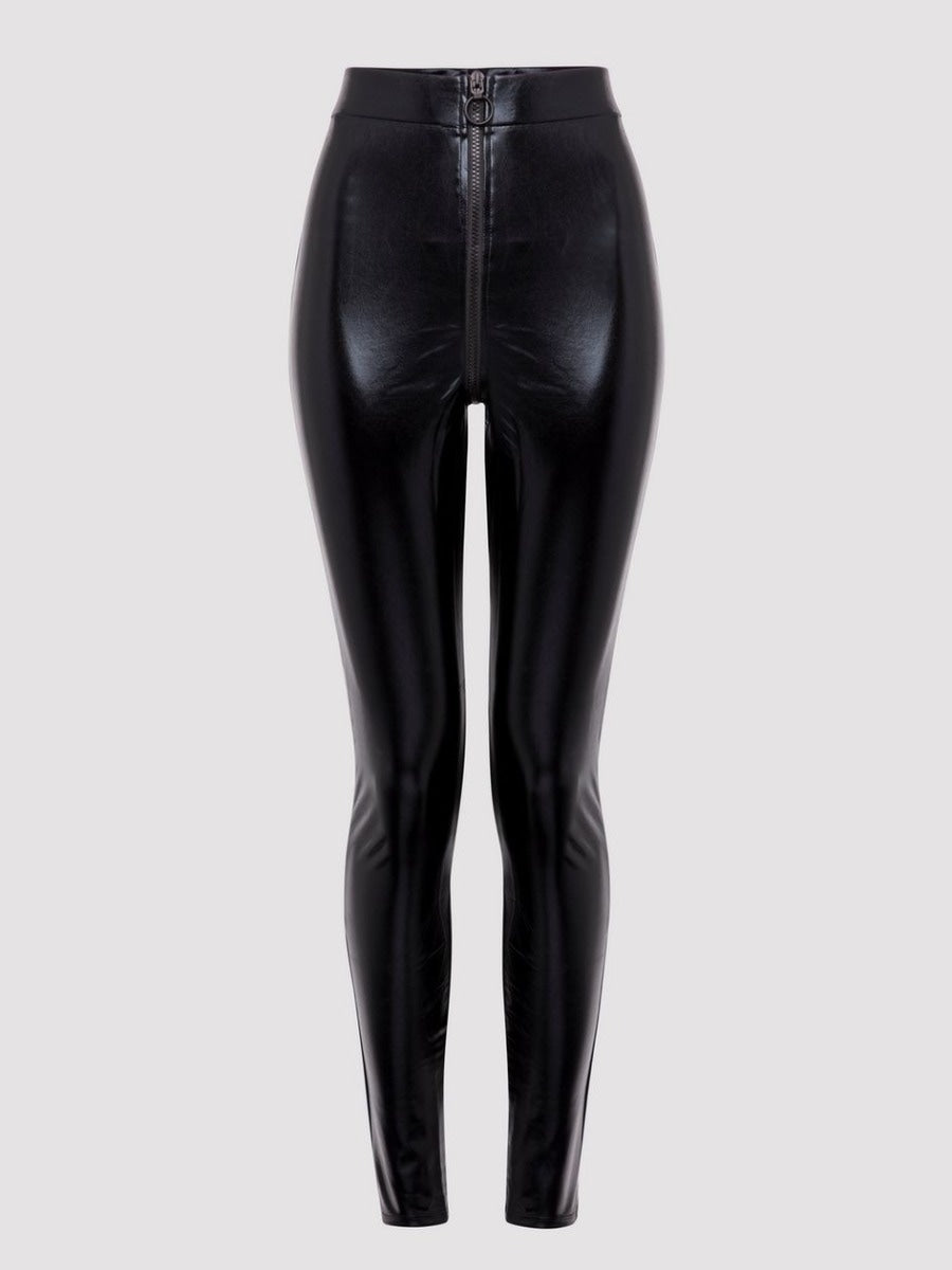 Legging zip effet cuir Fierce