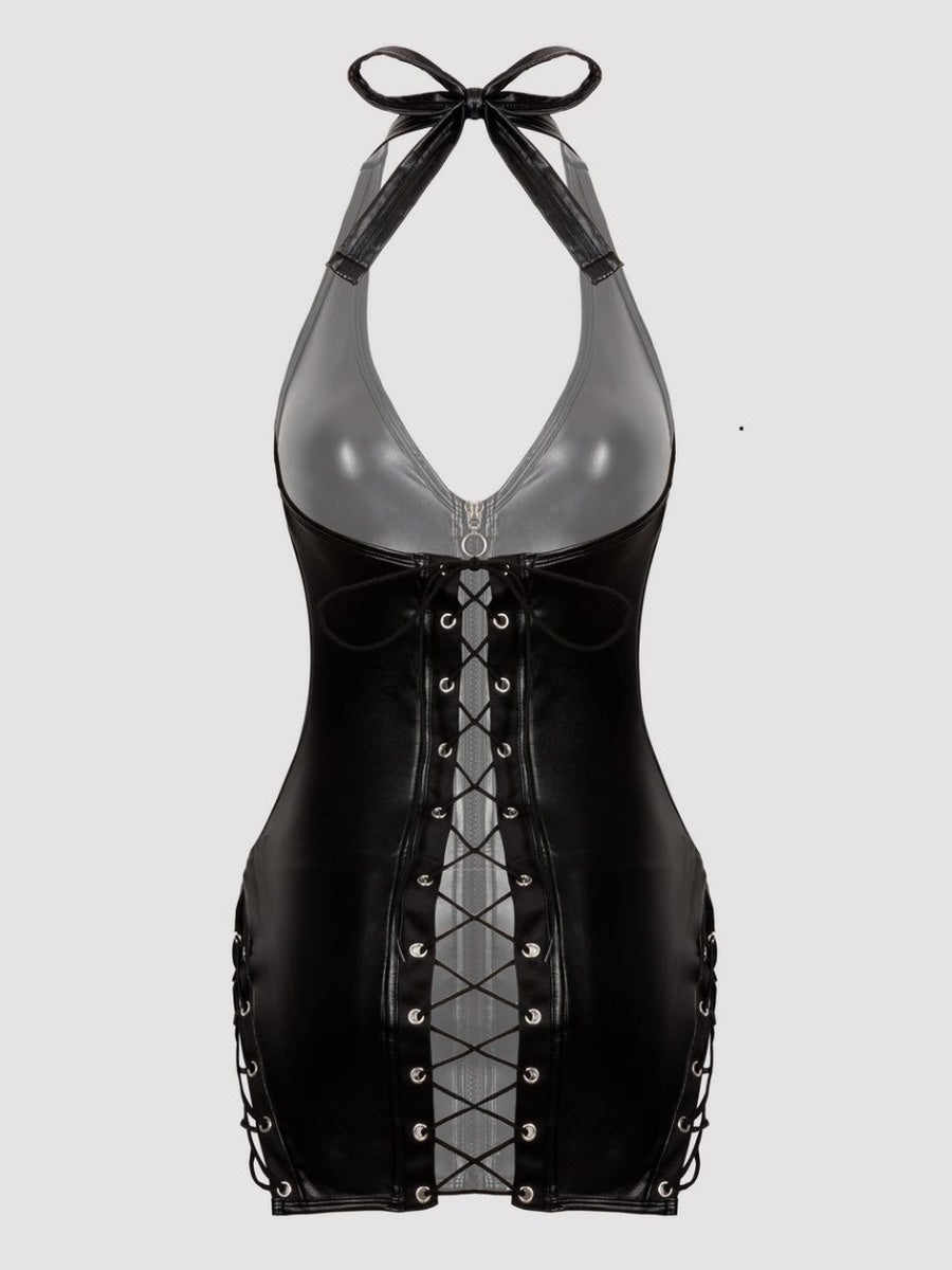 Robe à lacets effet cuir Fierce