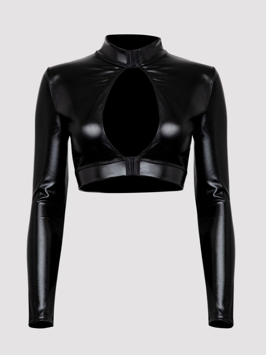 Crop top wetlook manches longues Fierce