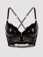 Soutien-gorge zip wetlook et dentelle Fierce