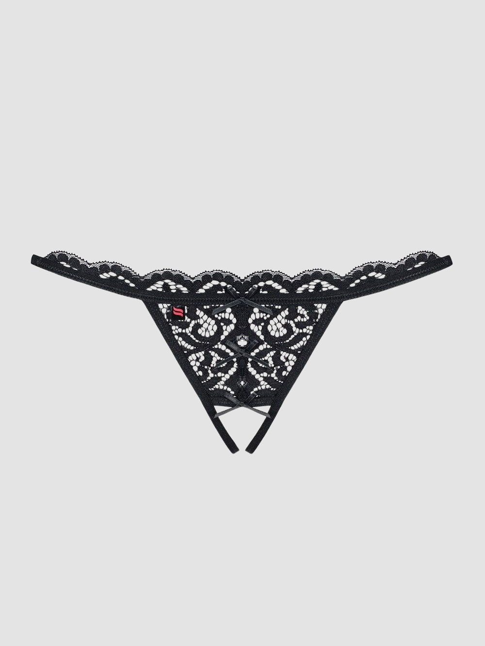 String ouvert en dentelle noir