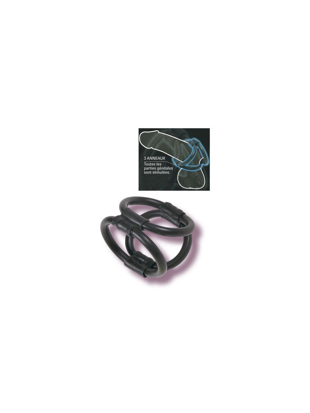 Cockring 3 Anneaux Tri Ring Cock Cage