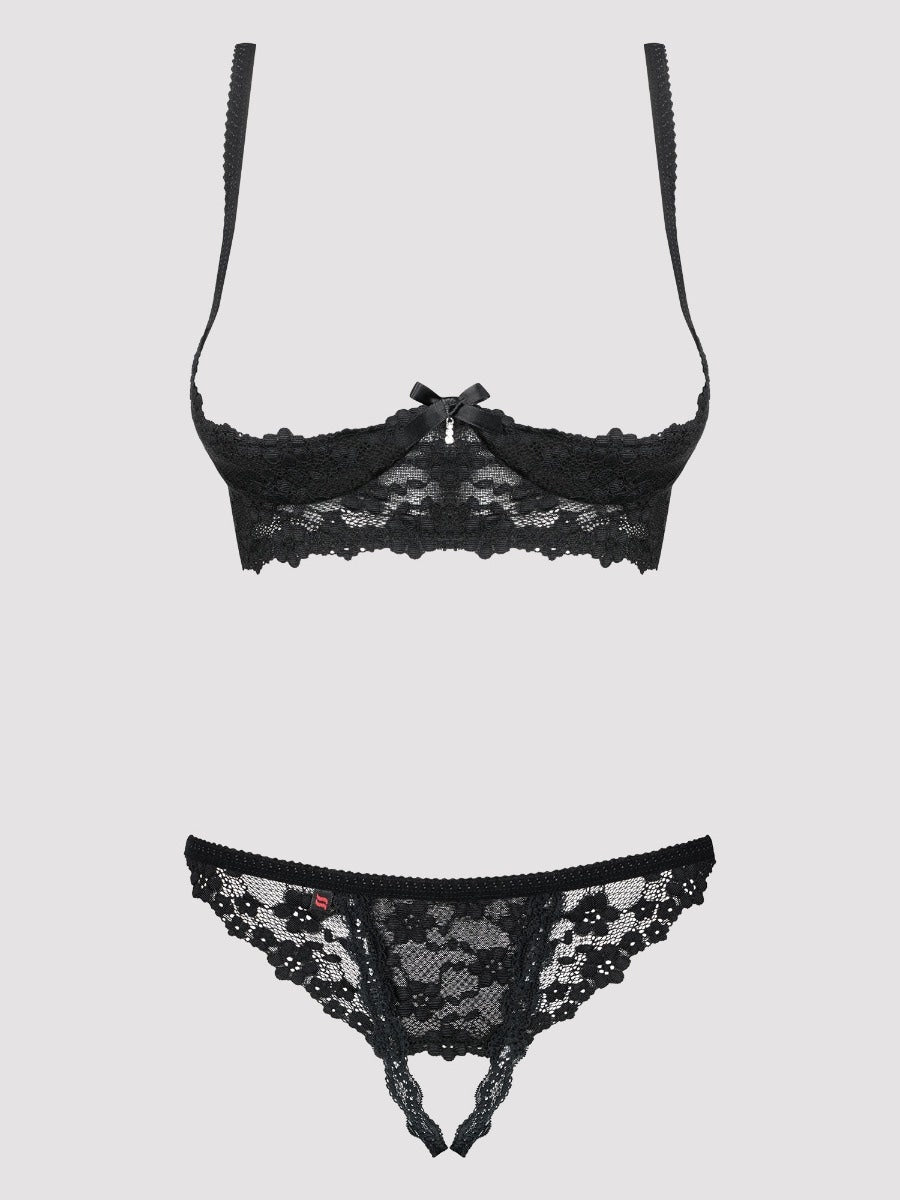 Ensemble 2 pièces ouvert Boudoir Belle fuchsia