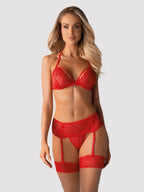 Ensemble 3 Pièces Ouvert CR4488 Dentelle Noir