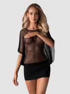 Mini Robe en Simili Cuir CR4337 Noir